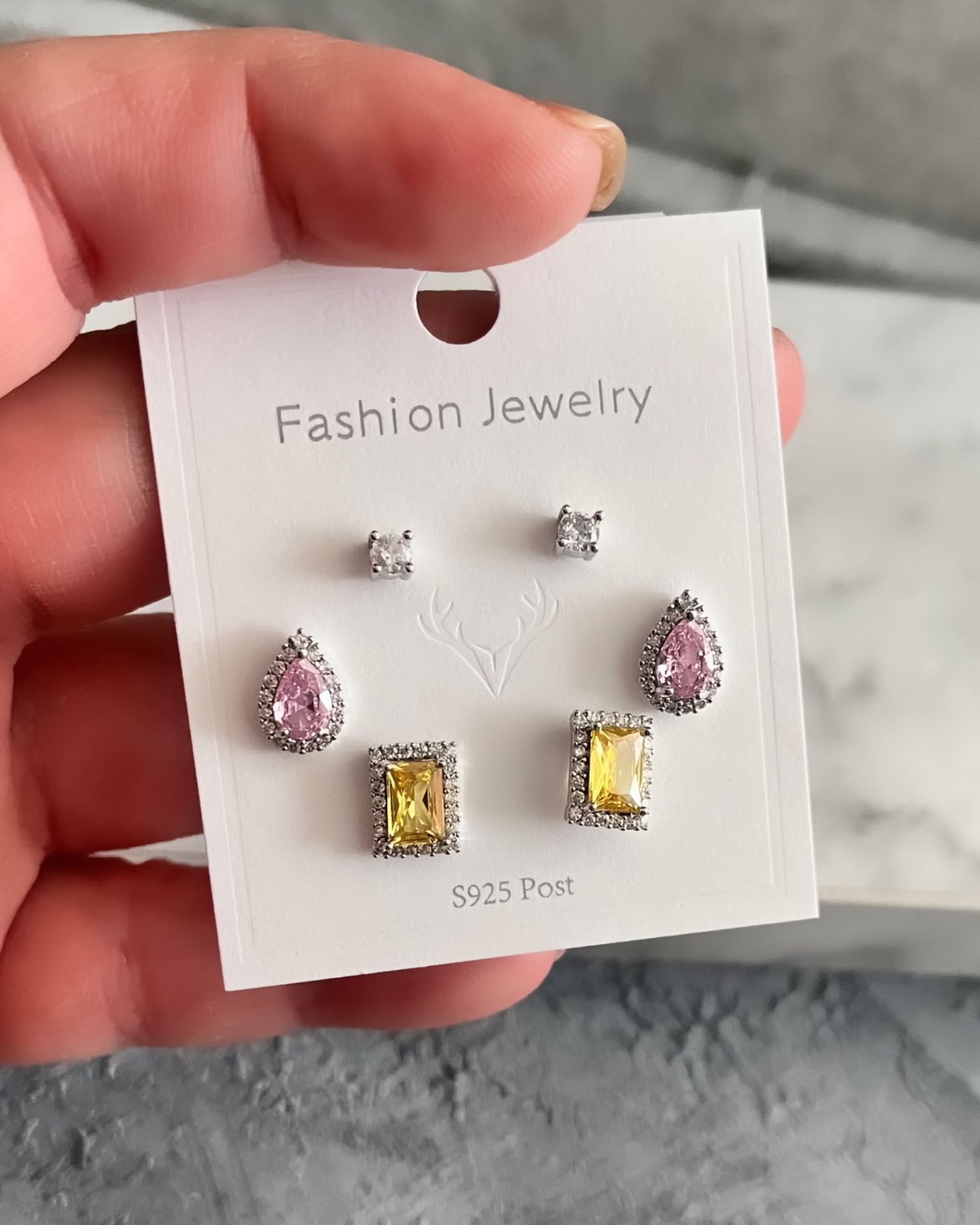 Mini Luxury Altılı Küpe Seti-Silver