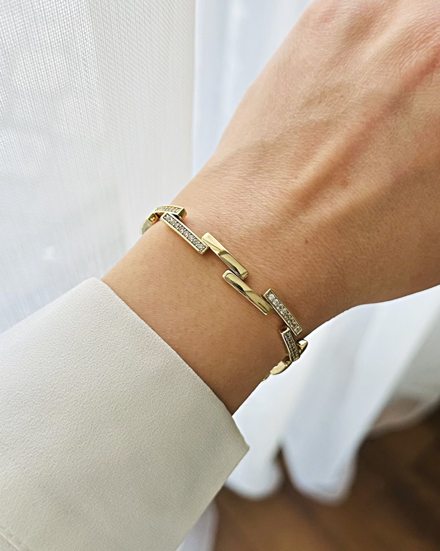 Açık Gold Çubuk Zincir Bileklik