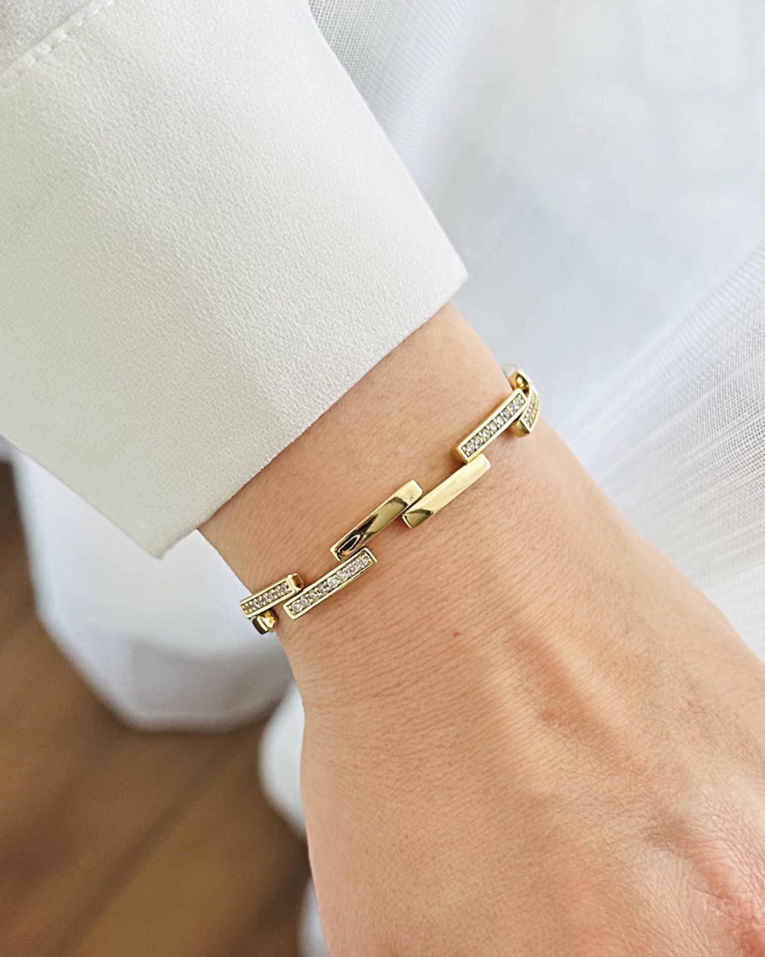 Açık Gold Çubuk Zincir Bileklik