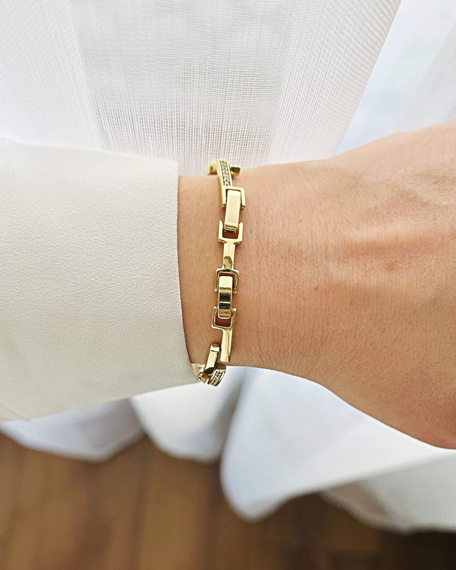 Açık Gold Çubuk Zincir Bileklik