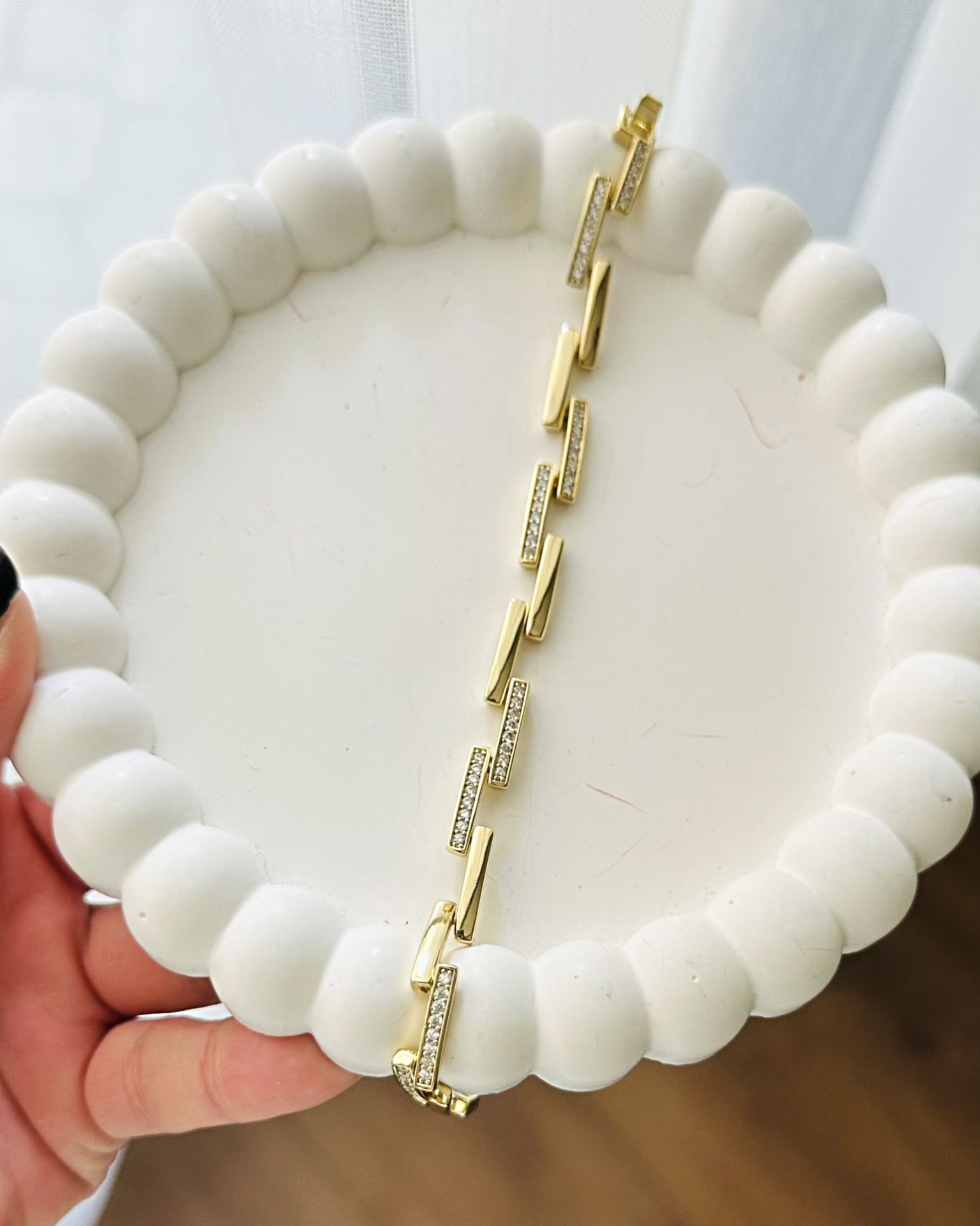 Açık Gold Çubuk Zincir Bileklik