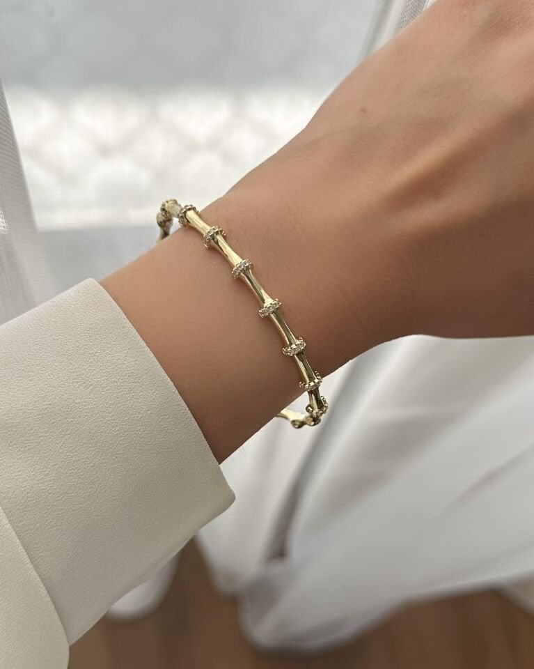 Açık Gold Kemik Model Kelepçe