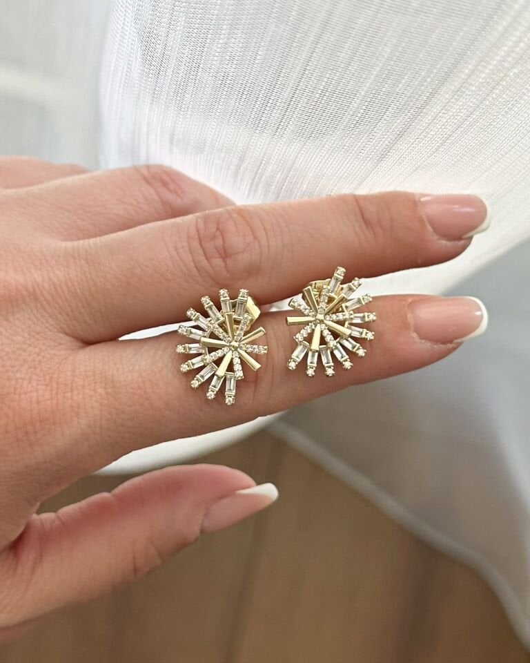 Açık Gold Lotus Küpe
