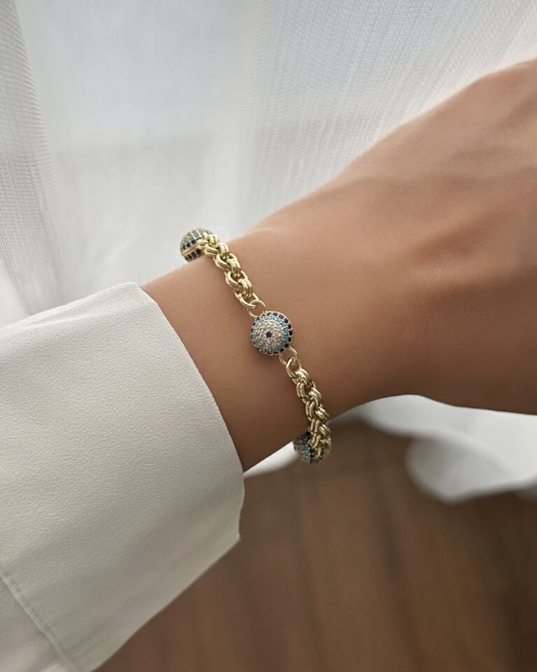 Açık Gold Nazar Bileklik