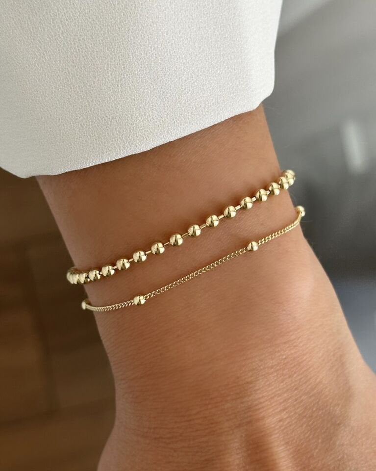 Açık Gold Dorika Topçuk Birleşik Bileklik