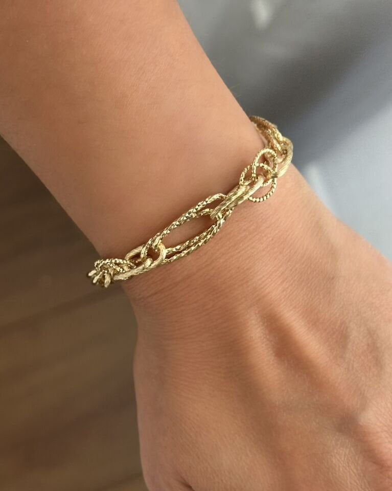Açık Gold Karışık Zincir Bileklik