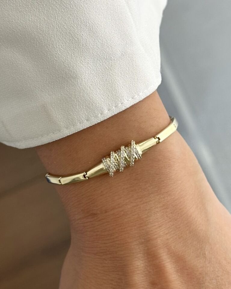 Açık Gold Düğüm Detaylı Bileklik