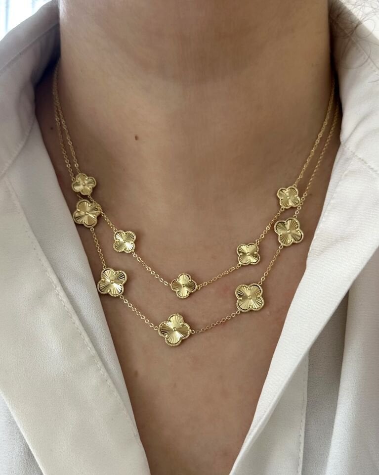 Açık Gold Marka Yonca Kolyeler