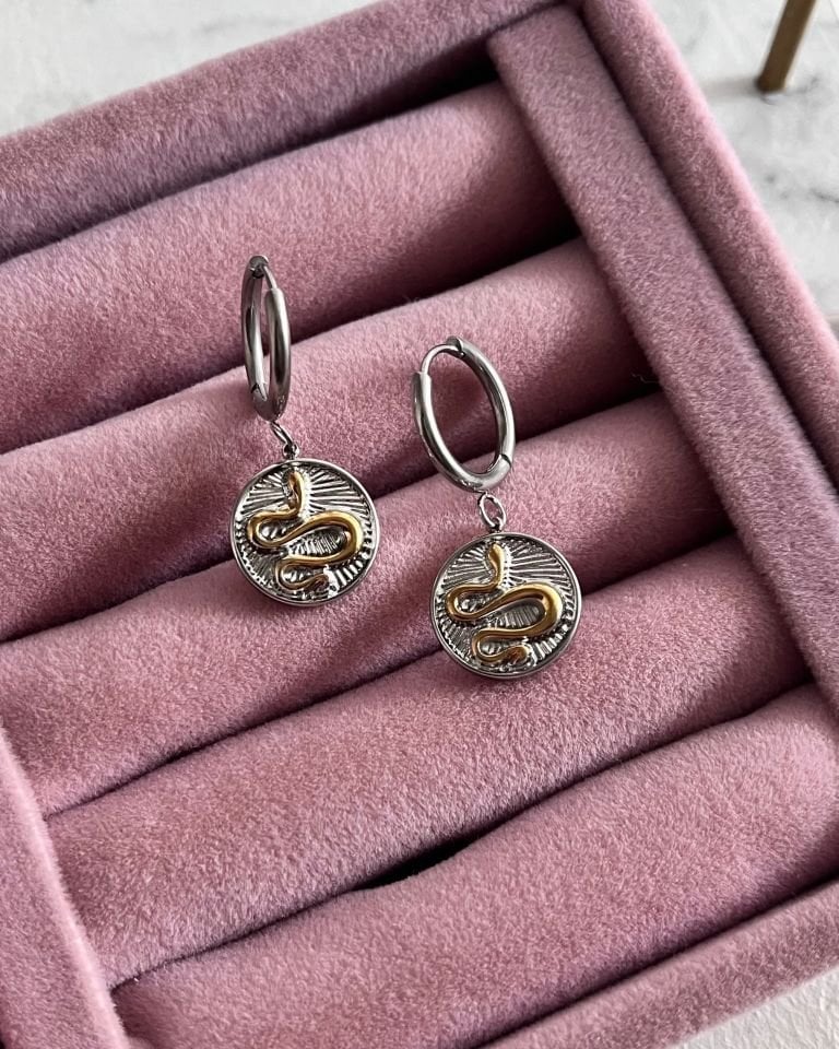 Marka Snake Küpe-Silver