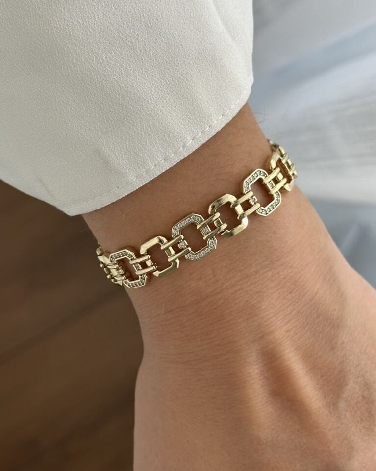 Açık Gold Mazgal Motifli Bileklik