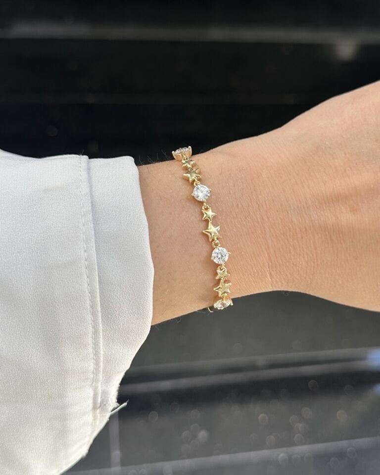 Açık Gold Yıldız Detaylı Bileklik