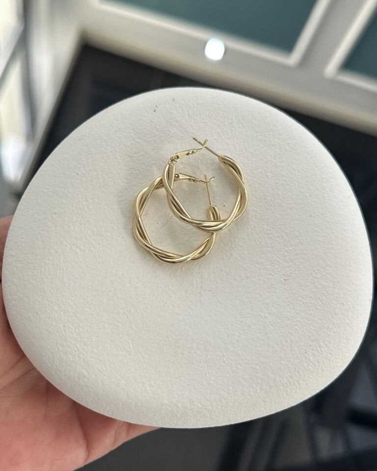 Açık Gold Sarmal Halka Küpe