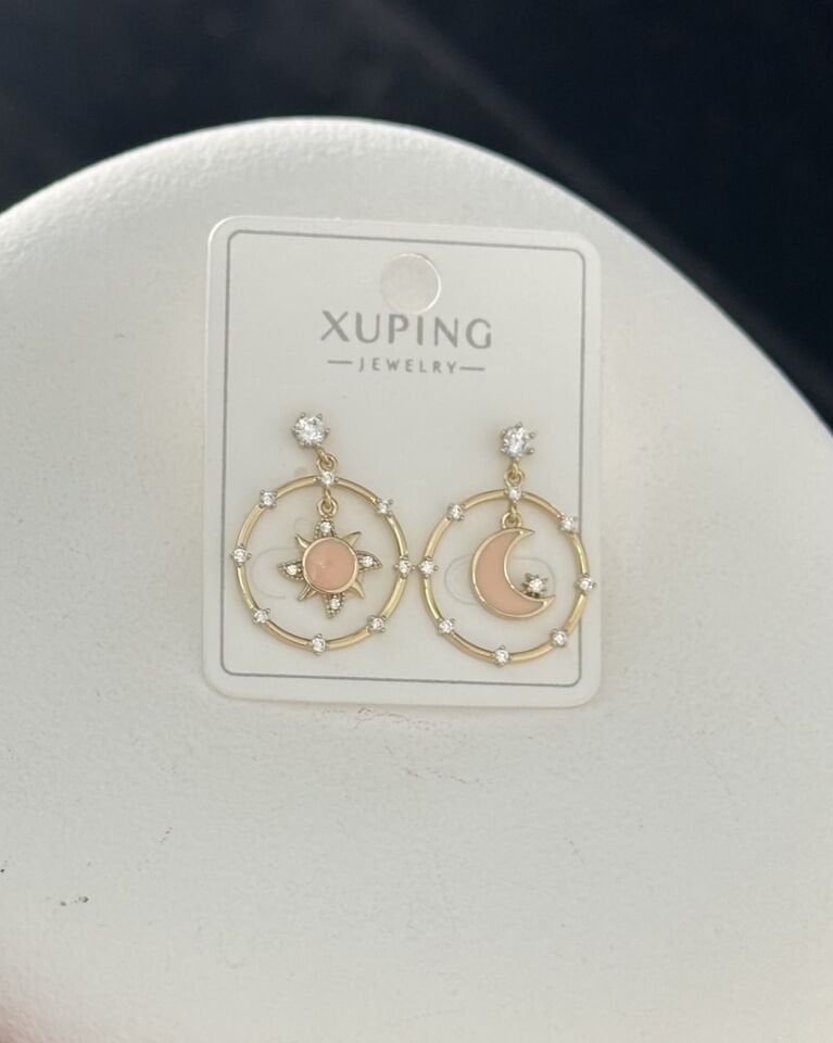 Açık Gold Somon Sedefli Küpe