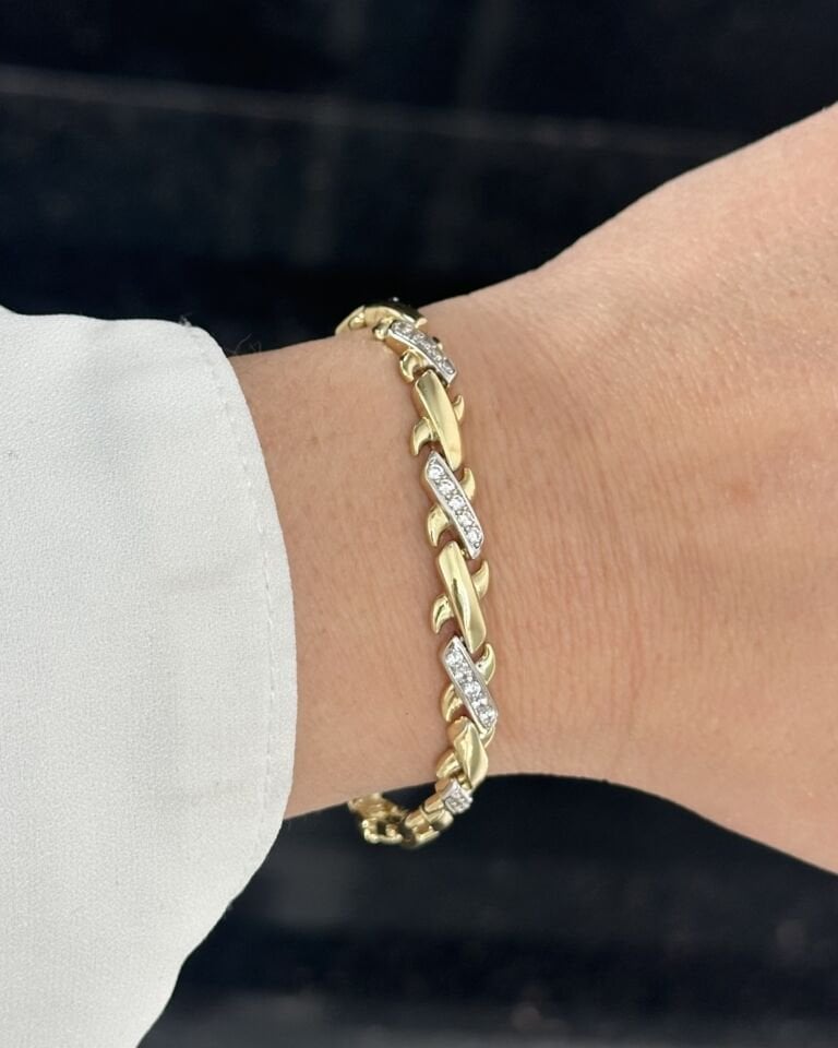 Açık Gold X Geçişli Bileklik