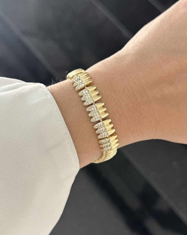 Açık Gold Üç Çubuk Bileklik