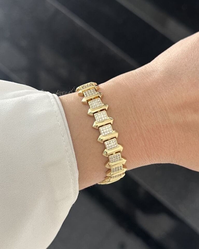 Açık Gold Ok Geçişli Bileklik