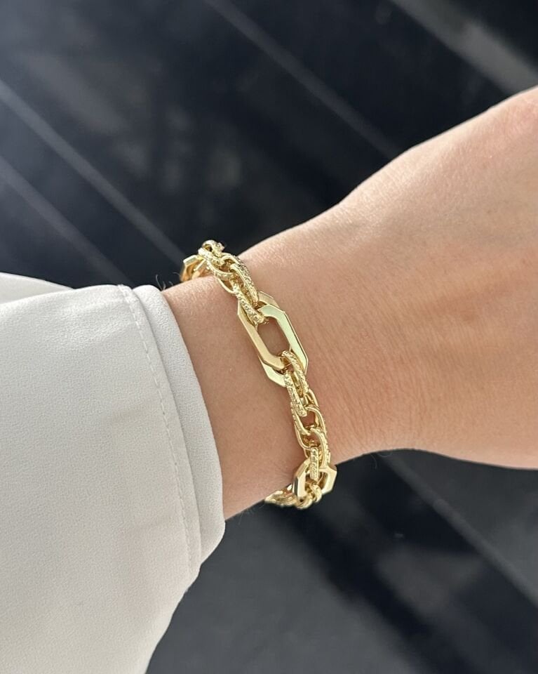 Açık Gold Karma Zincir Bileklik