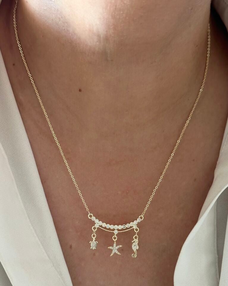 Açık Gold Figürlü Kolye|2