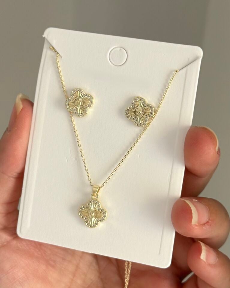 Açık Gold Mini Marka Yonca Set