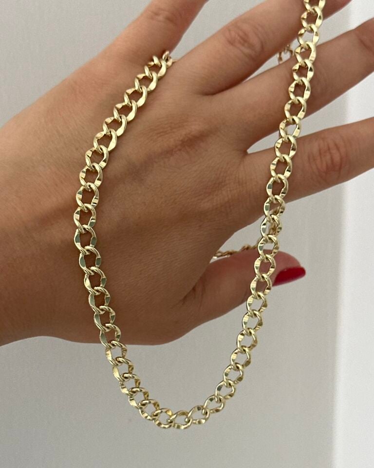 Açık Gold Hareli Zincir Kolye