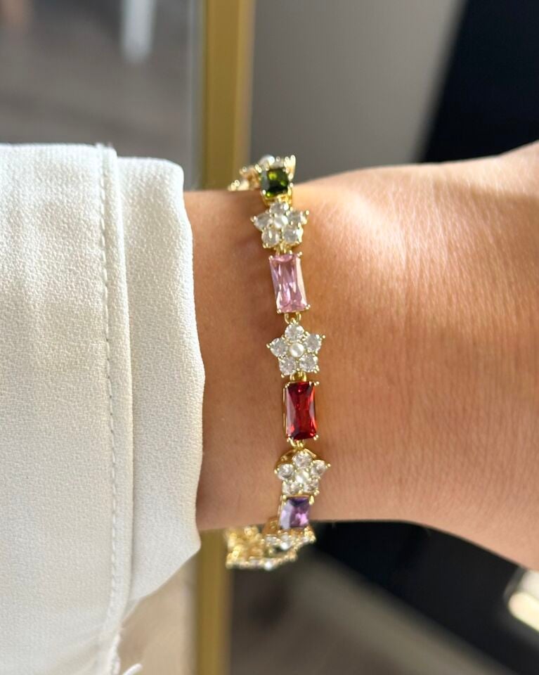 Açık Gold Multicolor Star Bileklik