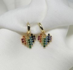 Multicolor Kalp Küpe