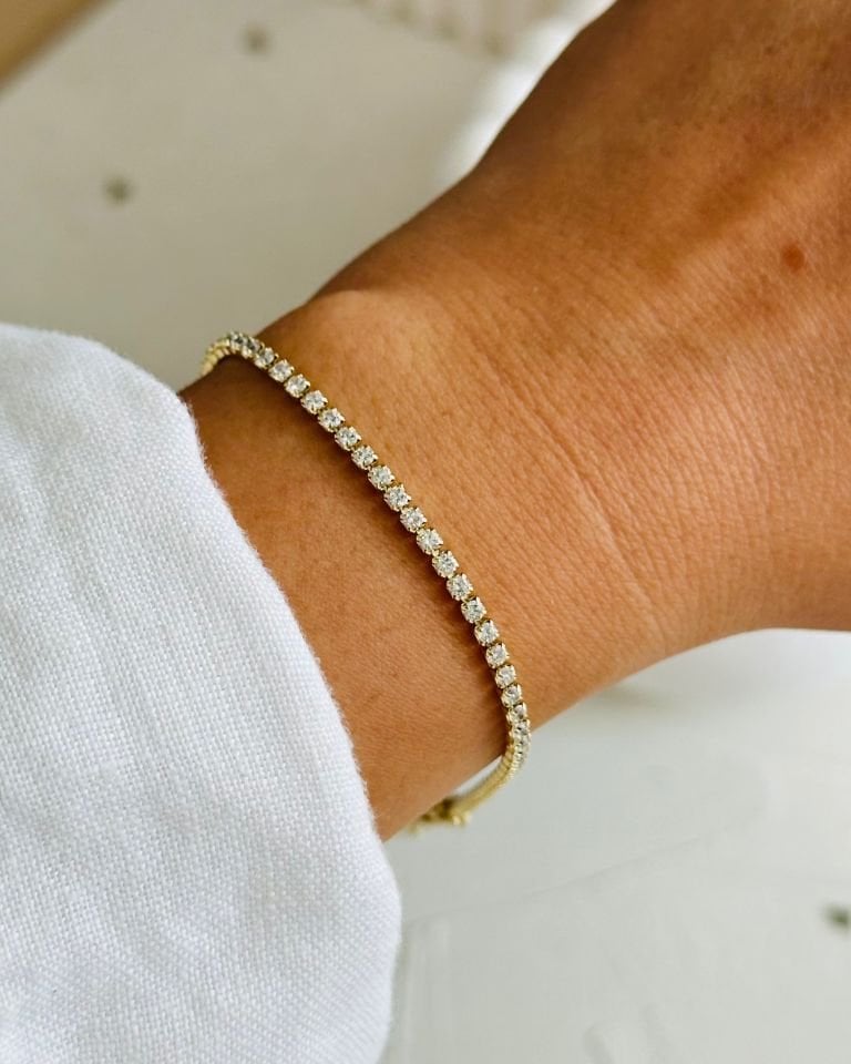 Açık Gold Slim Su Yolu Bileklik|2mm