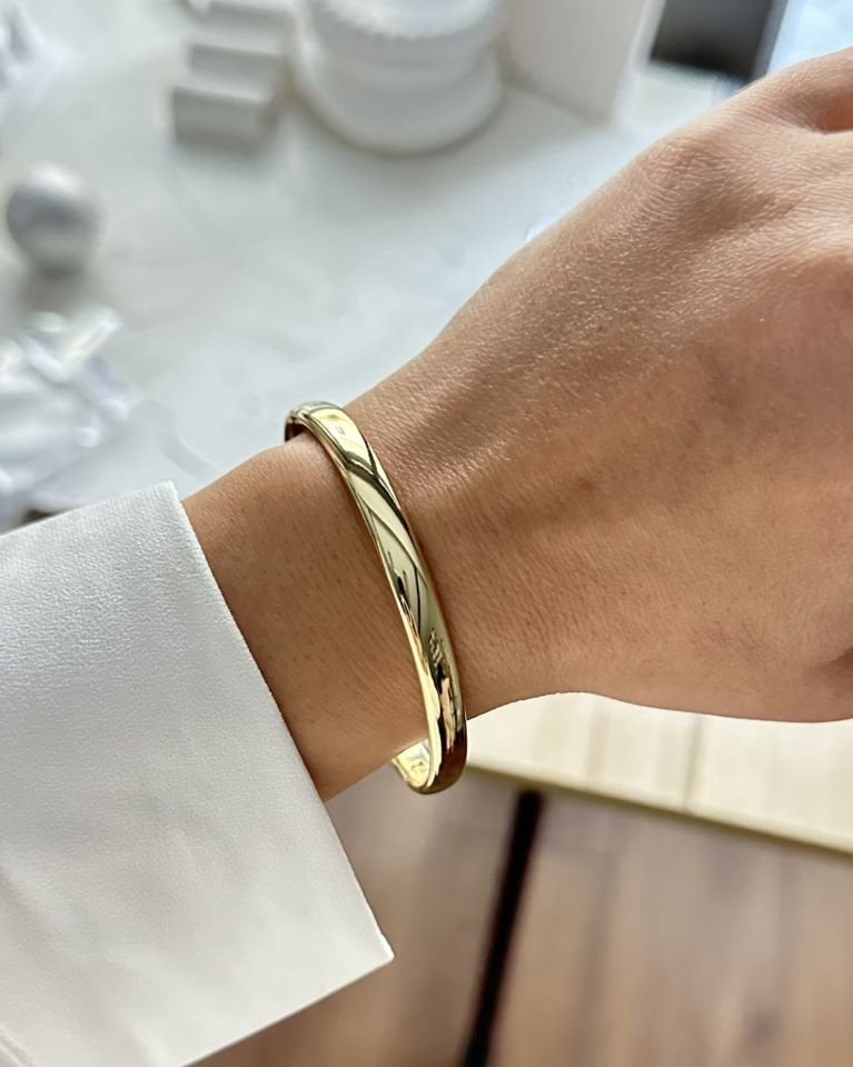 Açık Gold Bombe Bilezik Model Kelepçe
