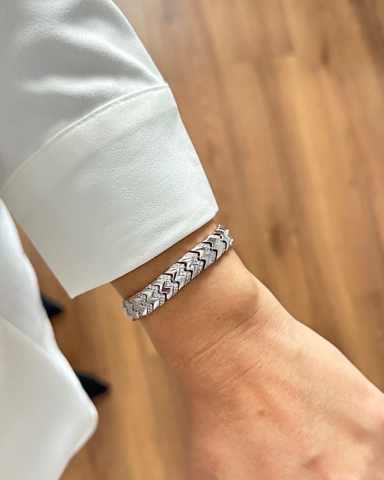 Silver Saat Kordon Taşlı Künye