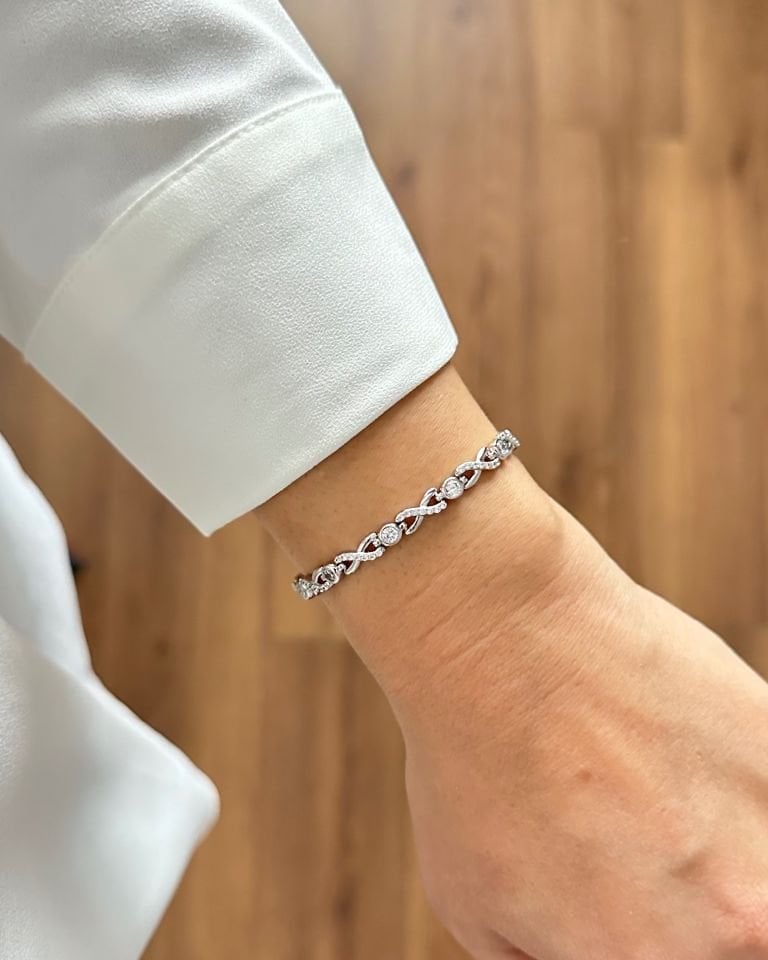 Silver Yuvarlak Taş Detaylı Sonsuzluk Künye