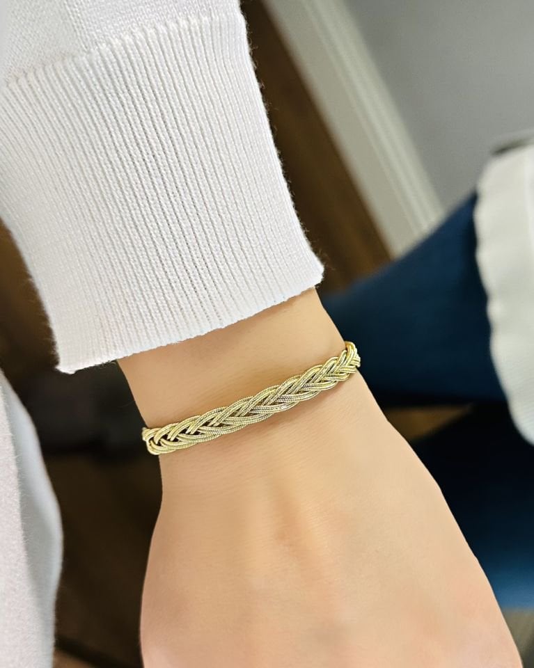 Açık Gold Hasır Tel Örme Künye