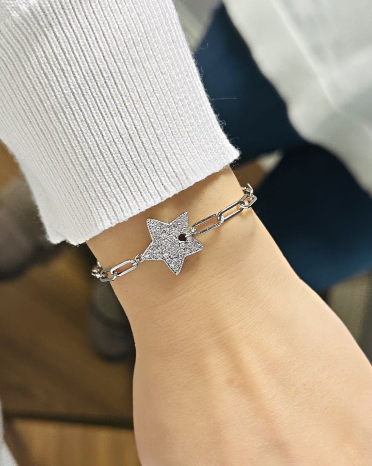Silver Taşlı Yıldız Künye
