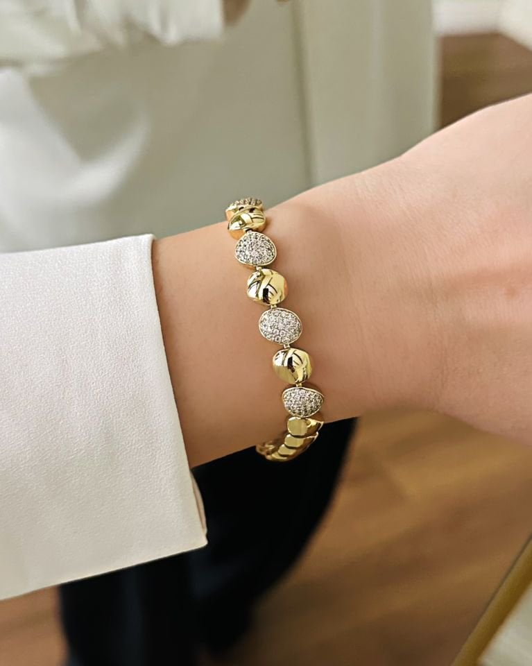 Açık Gold İri Daire Motifli Künye