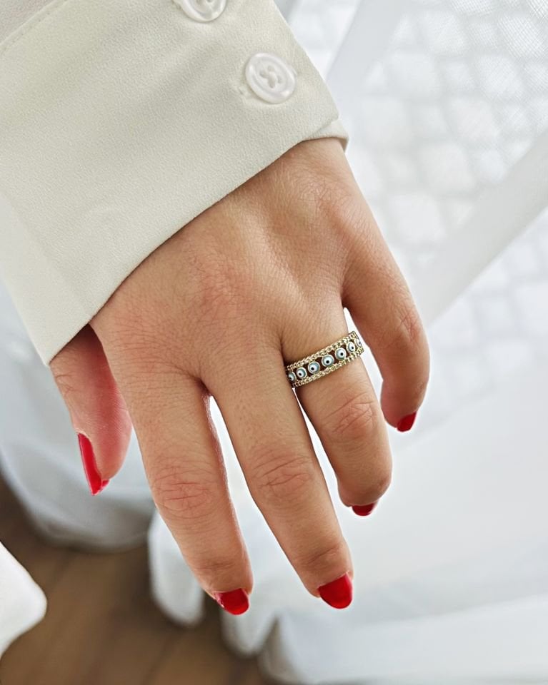 Nazar Motifli Yüzük