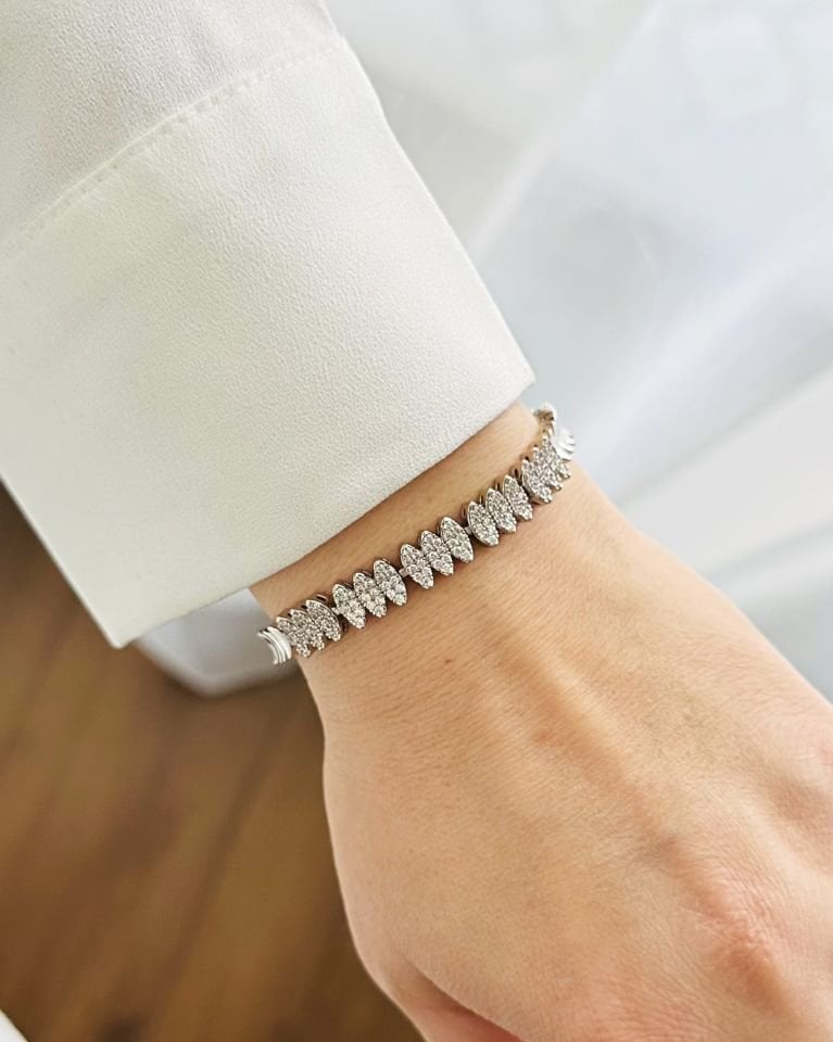 Silver Sıvama Taşlı Bileklik